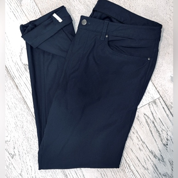 Lululemon ABC Pant Slim 34" warpstreme true navy reflective cuffs anti wrinkle - Picture 16 of 16